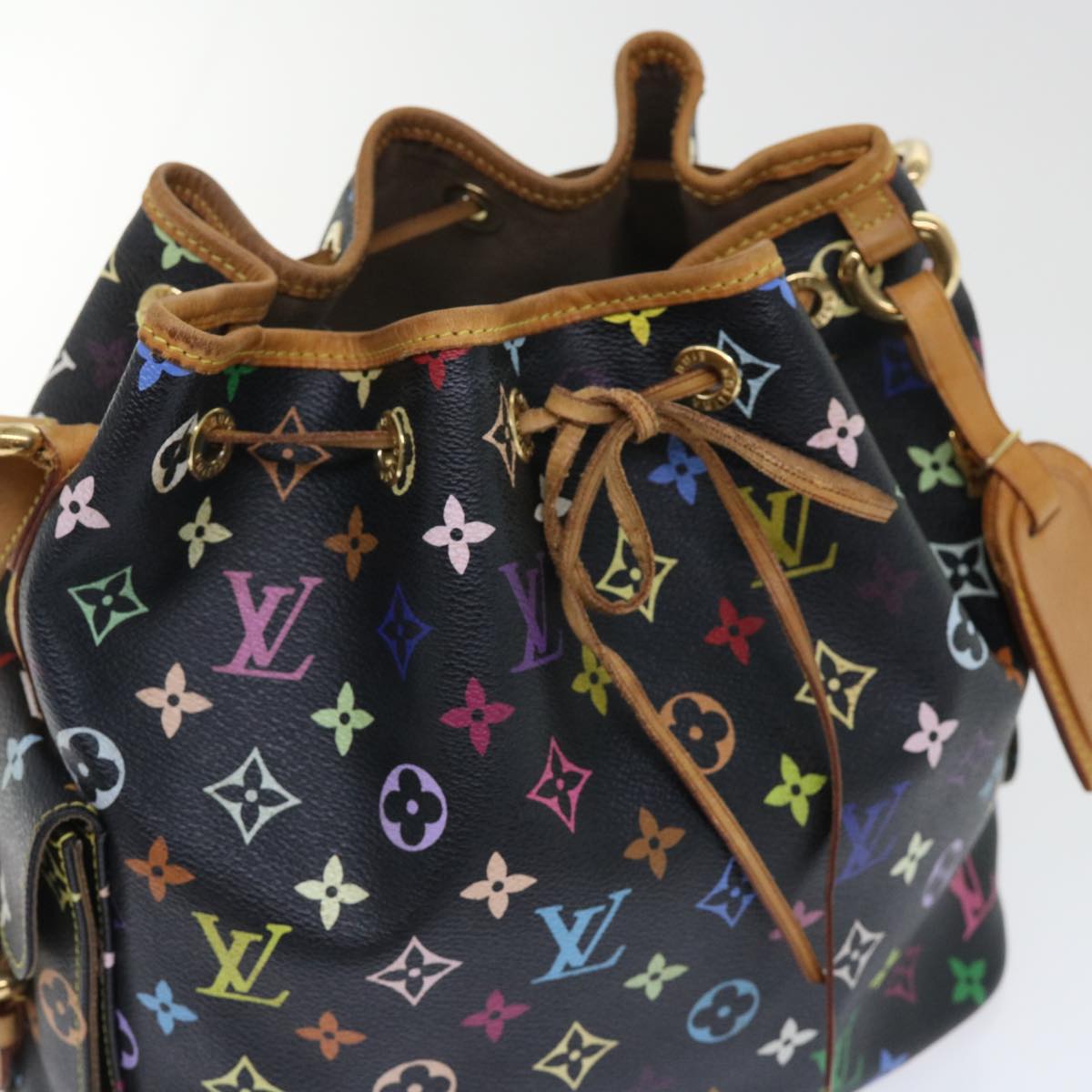 LOUIS VUITTON Monogram Multicolor Petit Noe Bag Black M42230 LV Auth 53756A