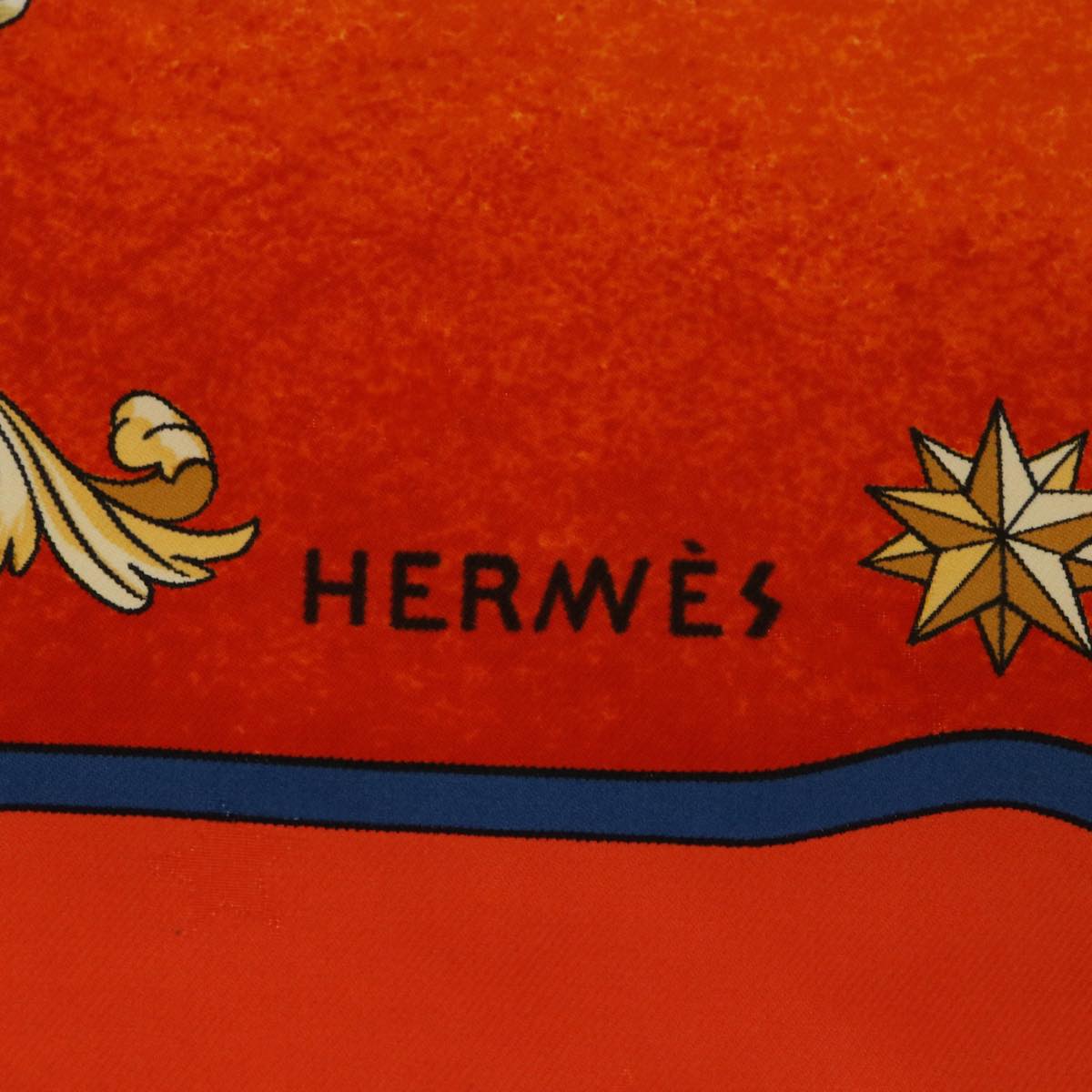 HERMES Carre 90 COSMOS Scarf Silk Orange Auth 53775