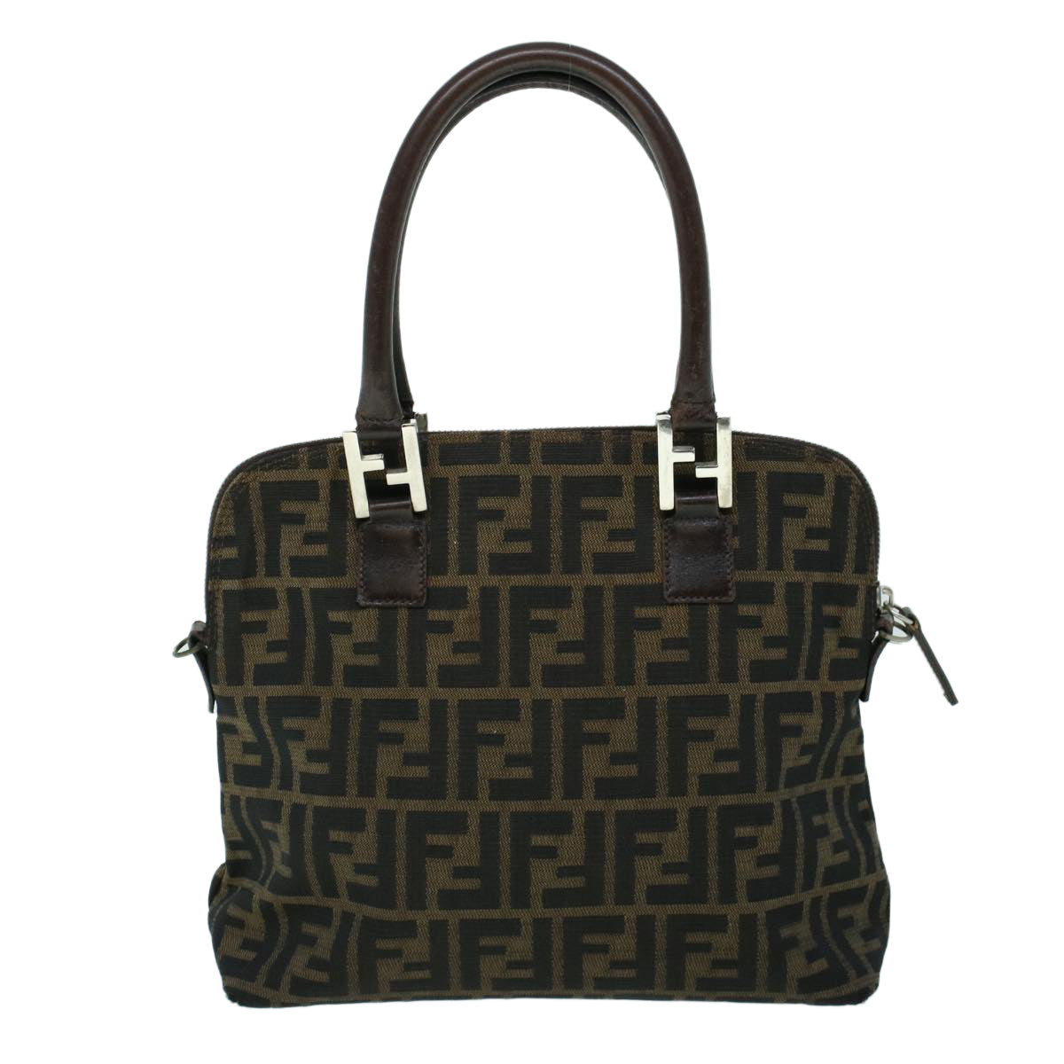 FENDI Zucca Canvas Hand Bag Brown Auth 53776 - 0