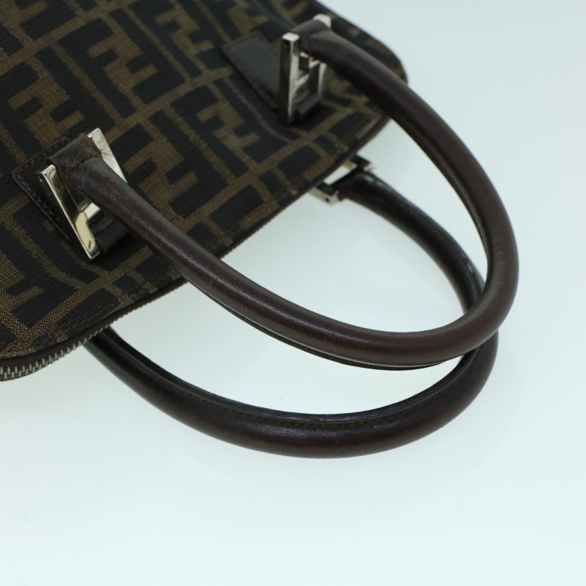 FENDI Zucca Canvas Hand Bag Brown Auth 53776