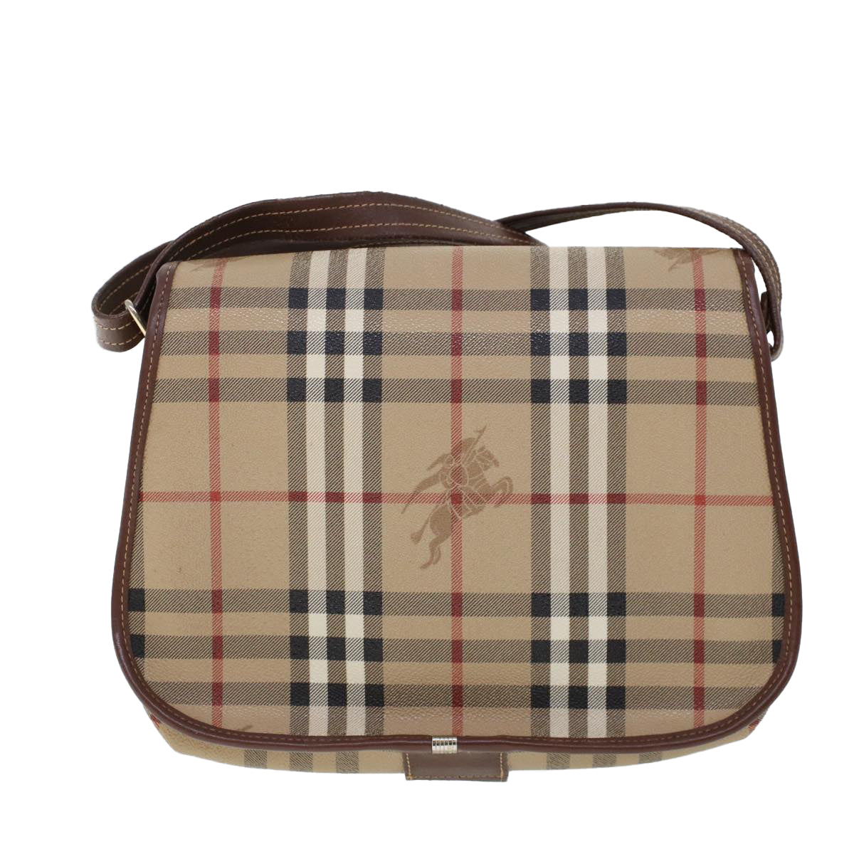 Burberrys Nova Check Shoulder Bag PVC Leather Beige Brown Auth 53779 - 0