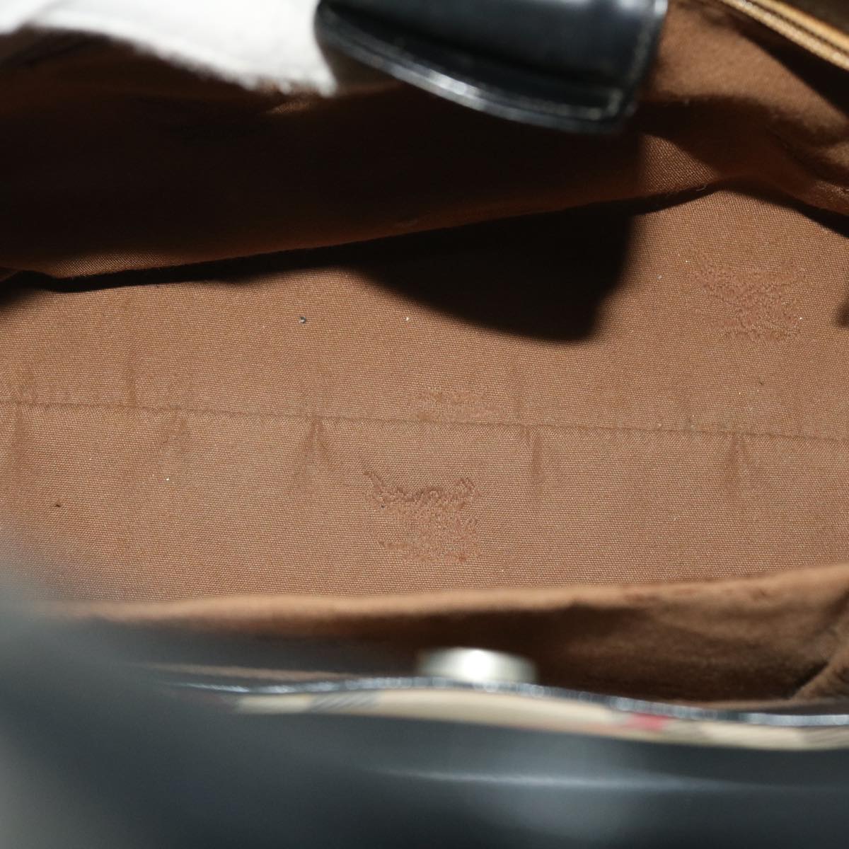 Burberrys Nova Check Shoulder Bag Canvas Leather Beige Black Auth 53783