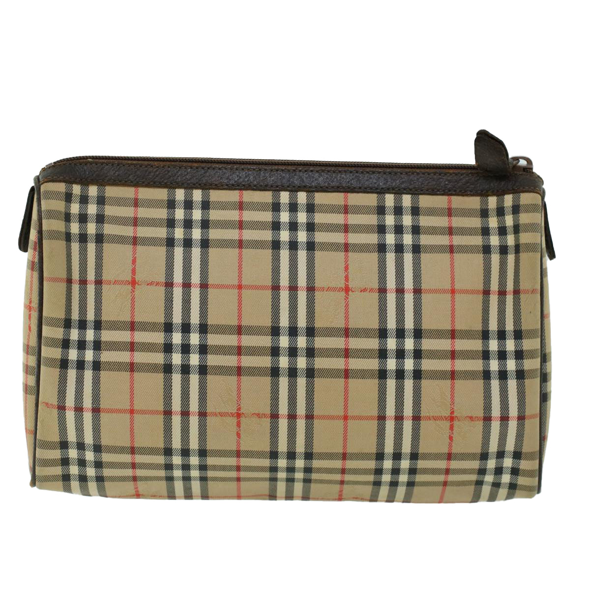 Burberrys Nova Check Clutch Bag Canvas Leather Beige Brown Auth 53792 - 0