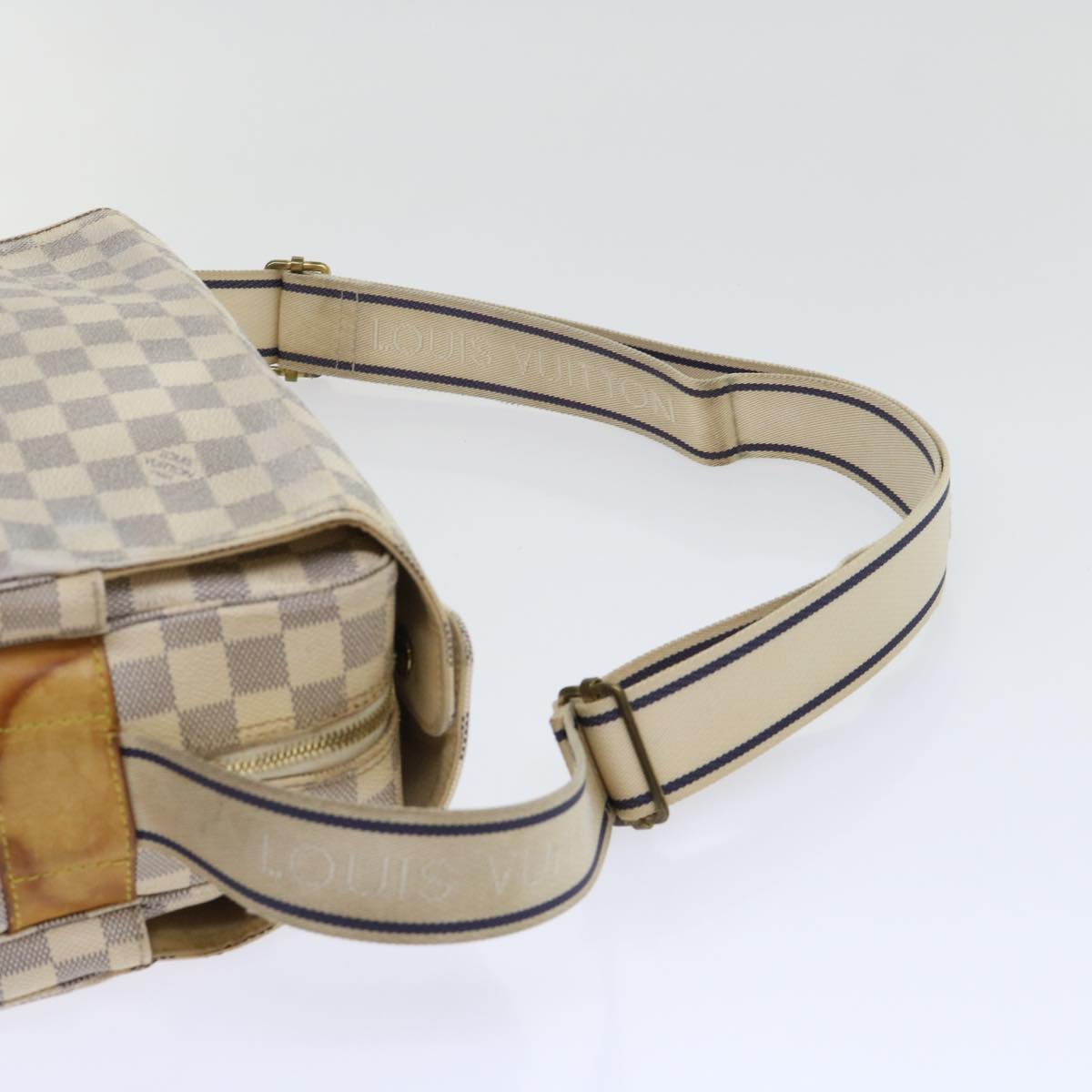 LOUIS VUITTON Damier Azur Naviglio Shoulder Bag N51189 LV Auth 53834