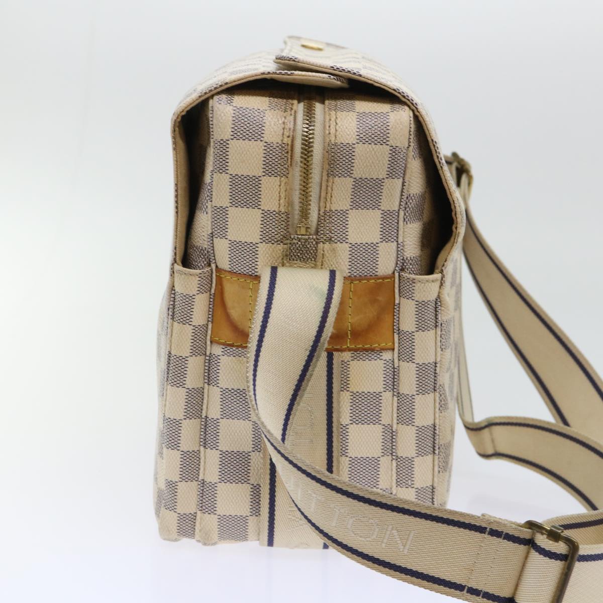 LOUIS VUITTON Damier Azur Naviglio Shoulder Bag N51189 LV Auth 53834