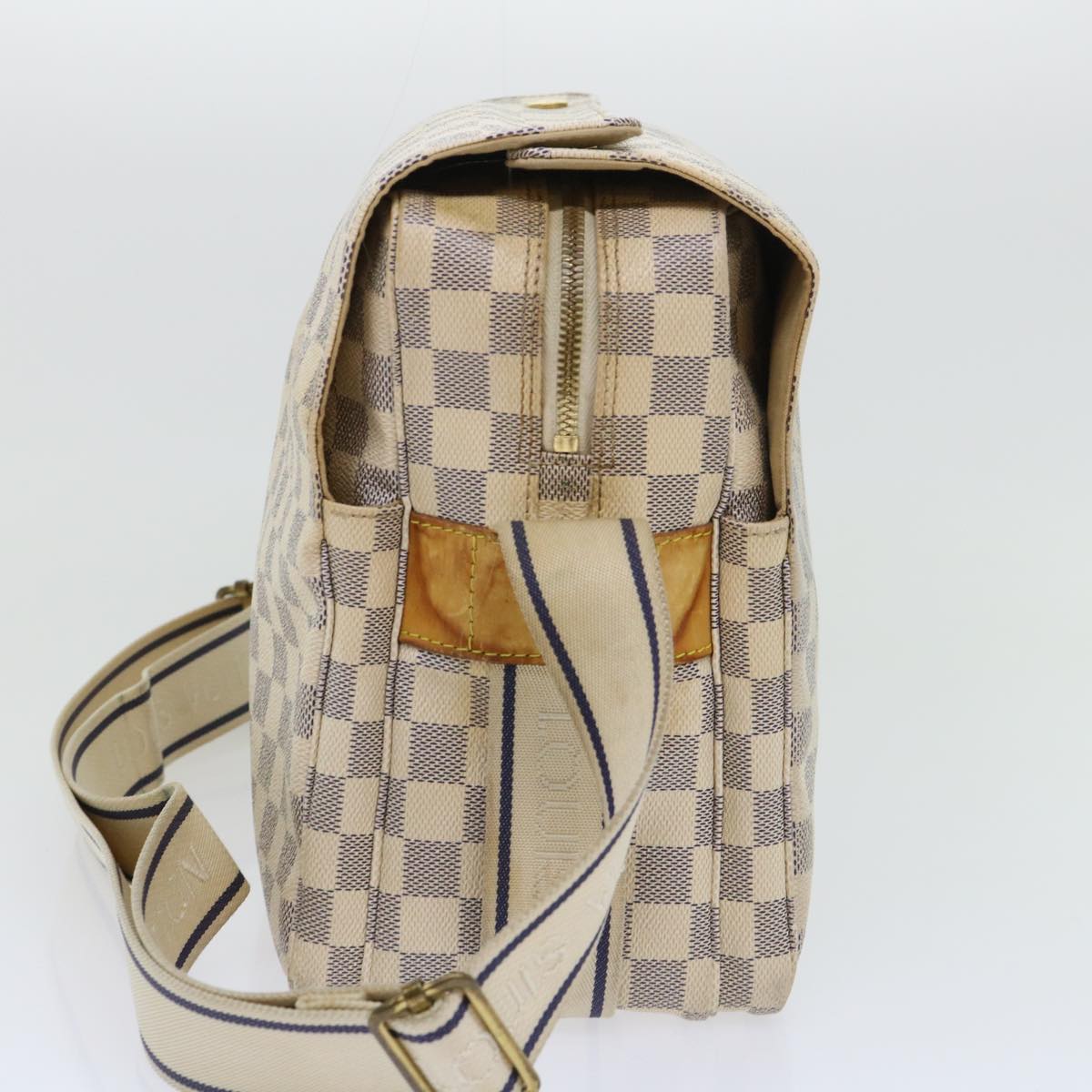 LOUIS VUITTON Damier Azur Naviglio Shoulder Bag N51189 LV Auth 53834