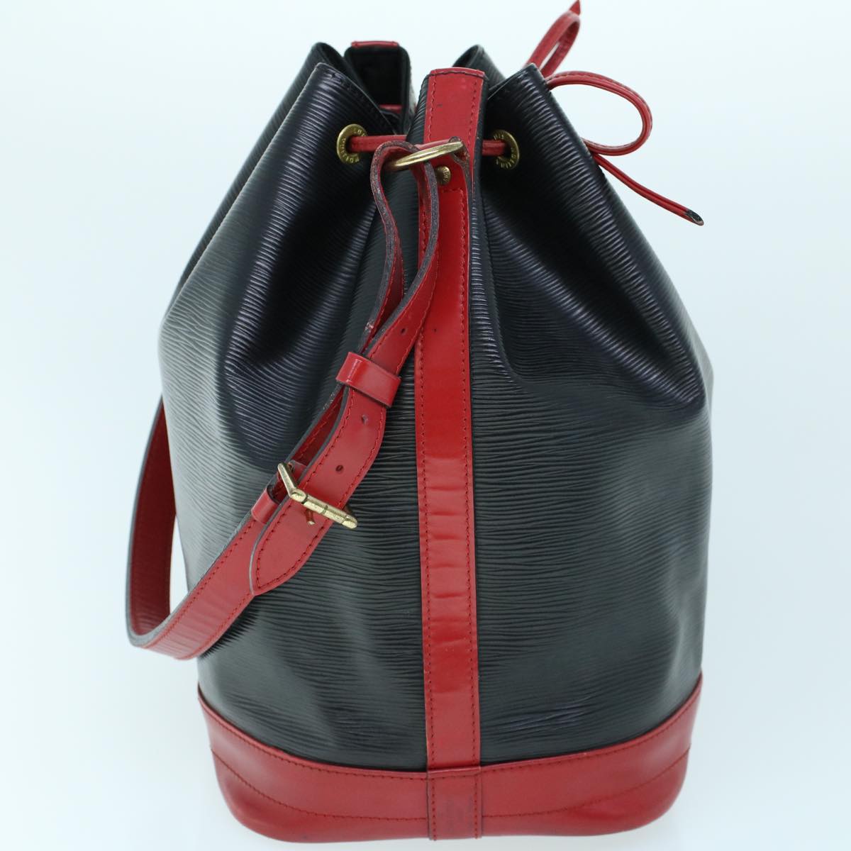 LOUIS VUITTON Epi Noe Shoulder Bag Bicolor Black Red M44017 LV Auth 53842