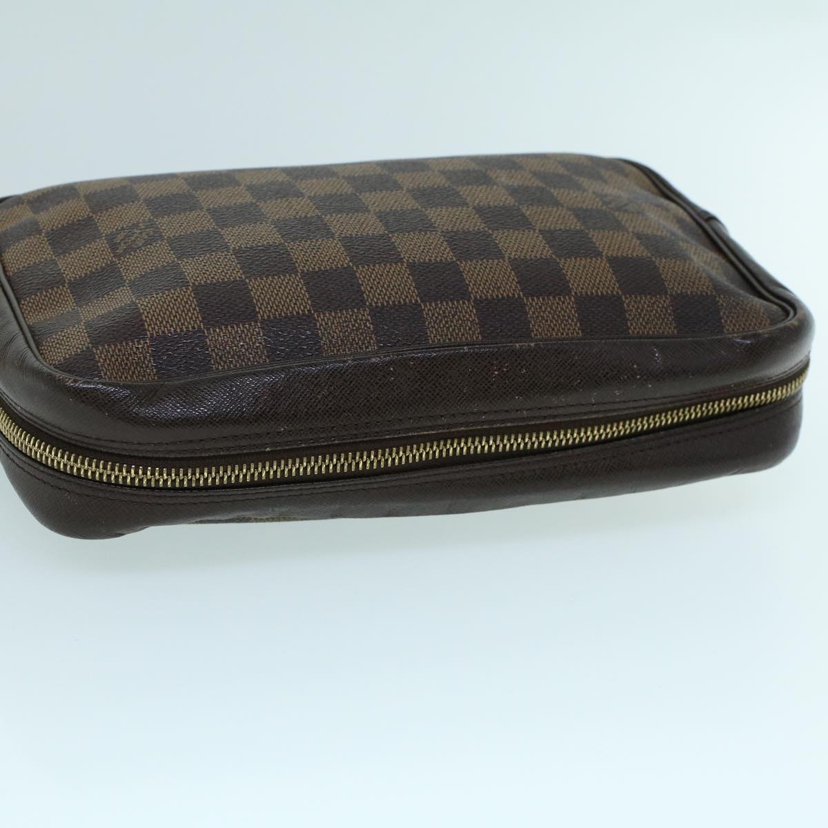 LOUIS VUITTON Damier Ebene Trousse Toilette Clutch Bag N47623 LV Auth 53877