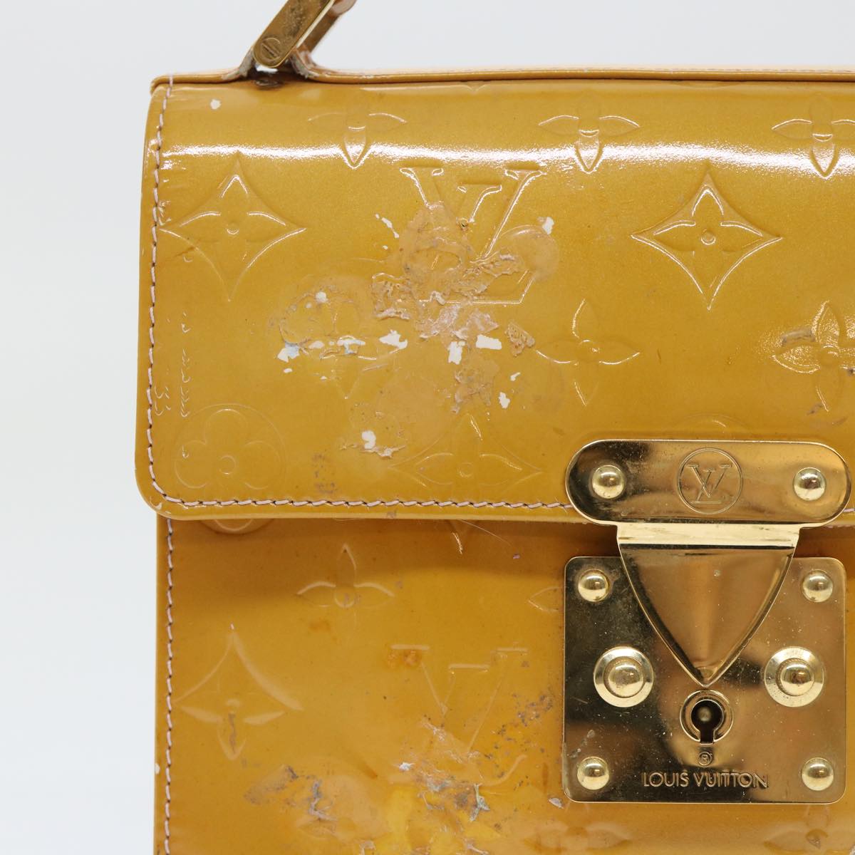 LOUIS VUITTON Vernis Spring Street Hand Bag Marshmallow Pink M91033 Auth 53892 - 0