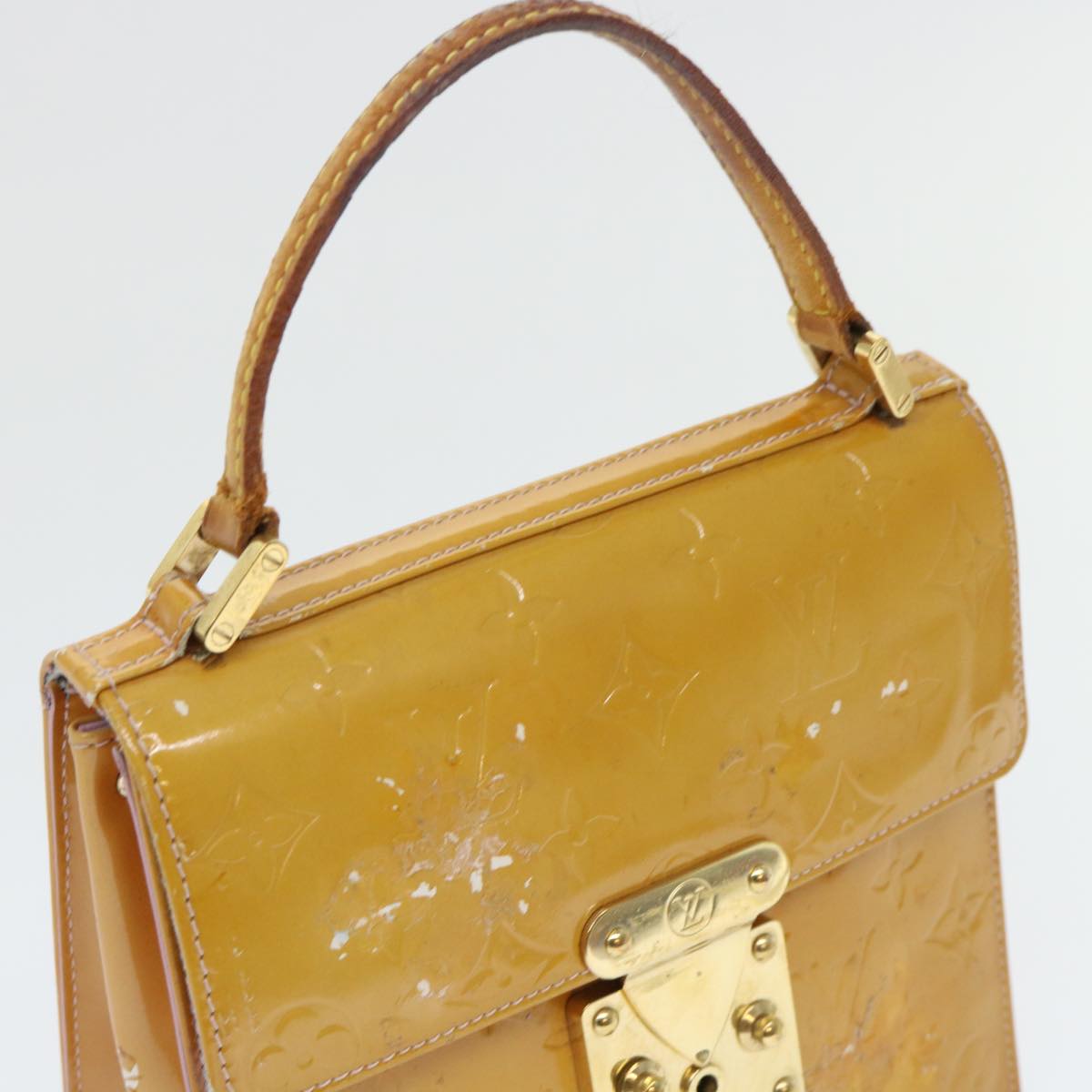 LOUIS VUITTON Vernis Spring Street Hand Bag Marshmallow Pink M91033 Auth 53892