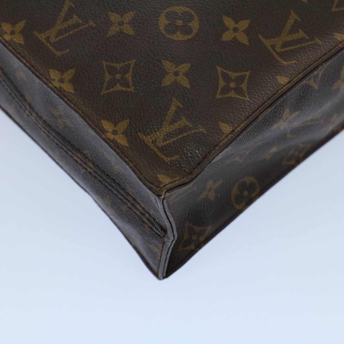 LOUIS VUITTON Monogram Sac Plat Hand Bag M51140 LV Auth 53921