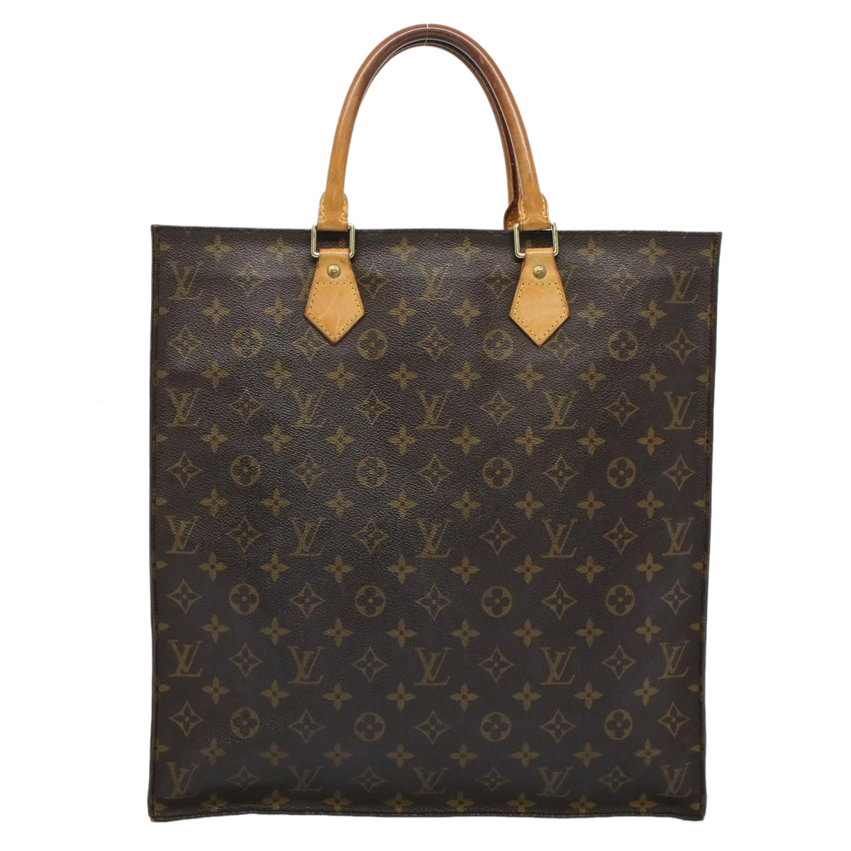 LOUIS VUITTON Monogram Sac Plat Hand Bag M51140 LV Auth 53921