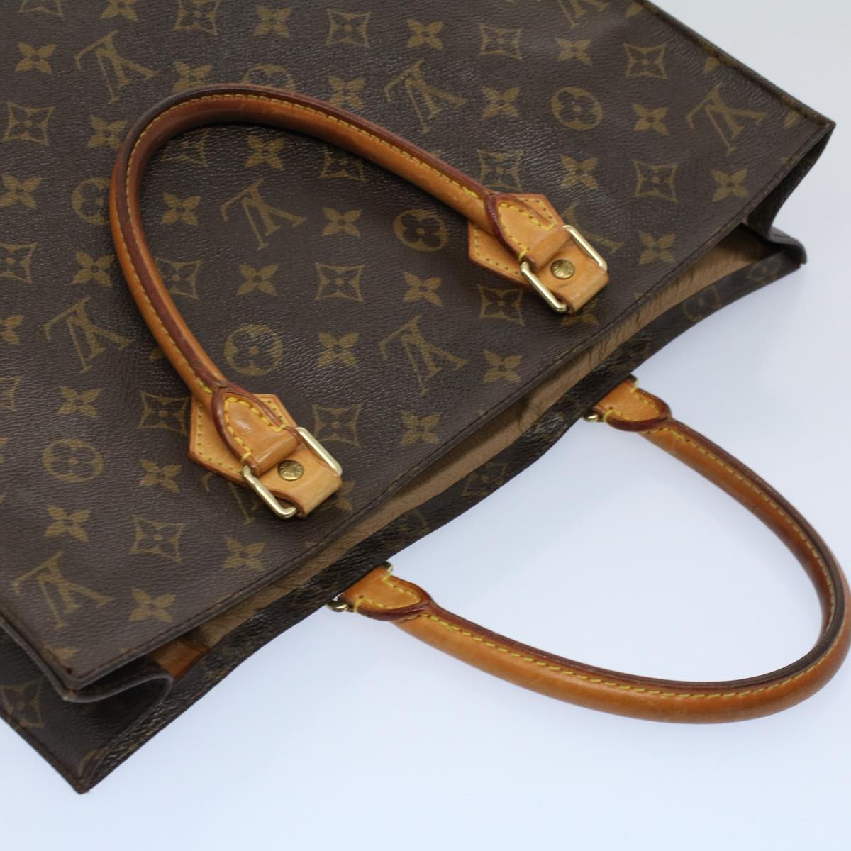 LOUIS VUITTON Monogram Sac Plat Hand Bag M51140 LV Auth 53921