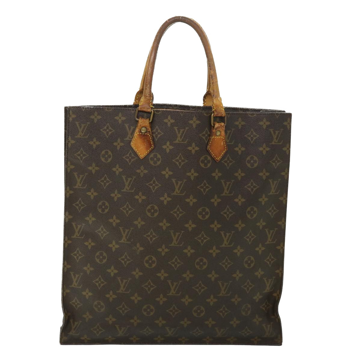 LOUIS VUITTON Monogram Sac Plat Hand Bag M51140 LV Auth 53922