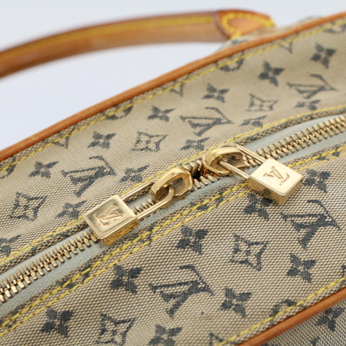 LOUIS VUITTON Monogram Mini Marie Hand Bag Blue M92003 LV Auth 53939