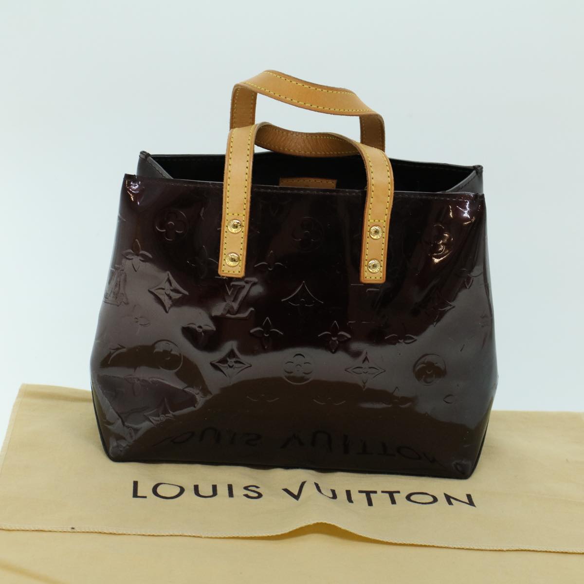 LOUIS VUITTON Monogram Vernis Reade PM Hand Bag Amarante M91993 LV Auth 53945