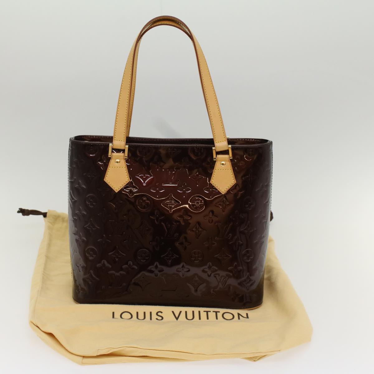 LOUIS VUITTON Monogram Vernis Houston Hand Bag Amarante M91999 LV Auth 53958