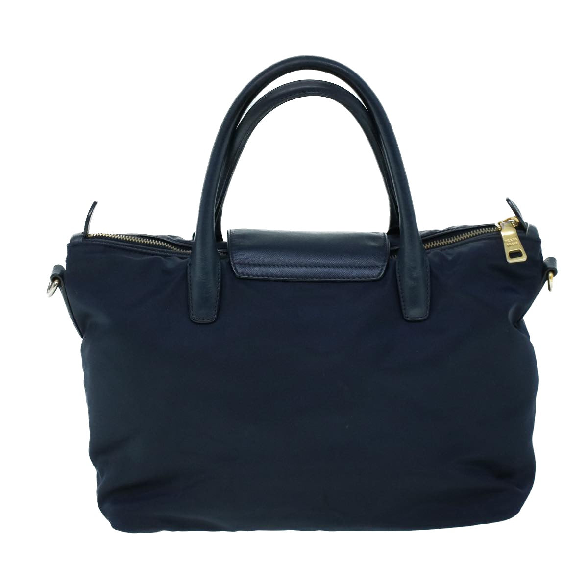 PRADA Hand Bag Nylon Leather 2way Navy Auth 54040 - 0