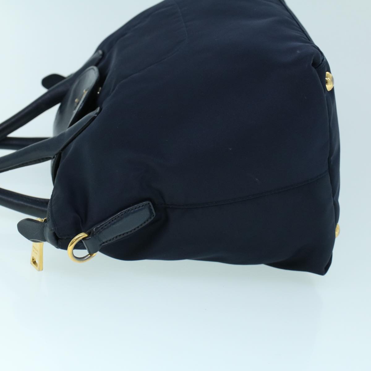 PRADA Hand Bag Nylon Leather 2way Navy Auth 54040