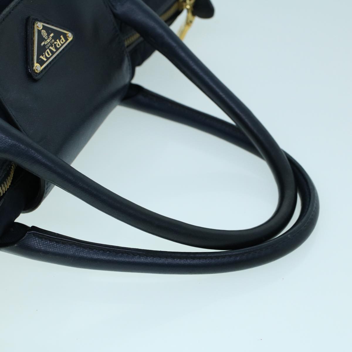 PRADA Hand Bag Nylon Leather 2way Navy Auth 54040