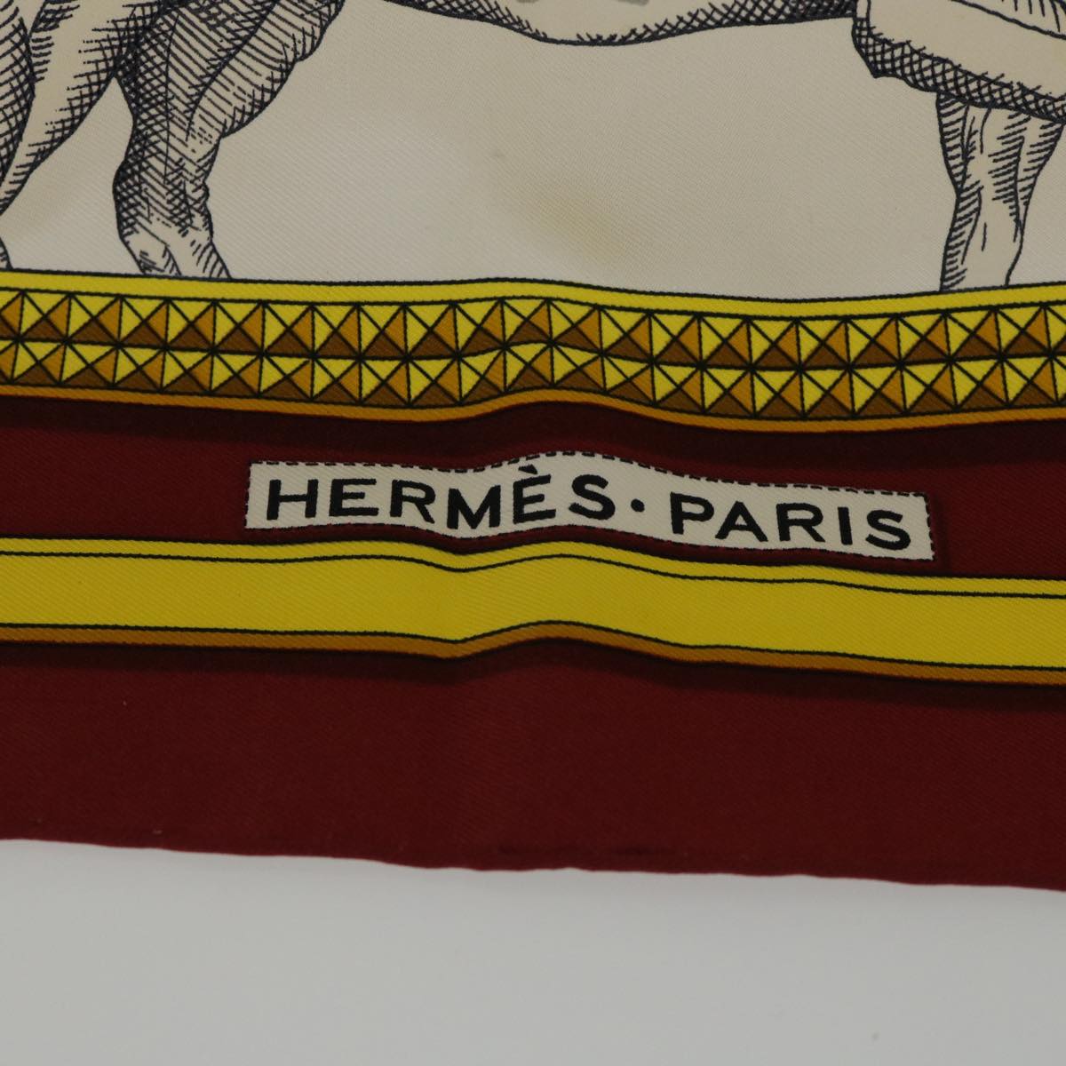 HERMES Carre 90 GRAND APPARAT Scarf Silk Red Auth 54049