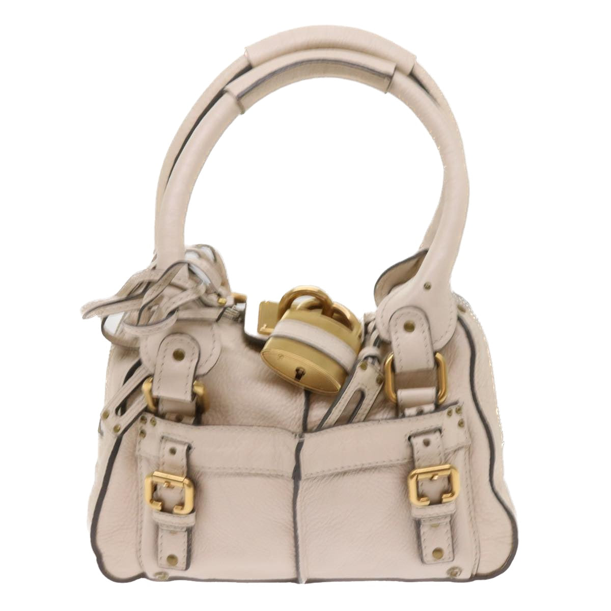 Chloe Paddington Hand Bag Leather White 01-08-53-2 Auth 54104 - 0