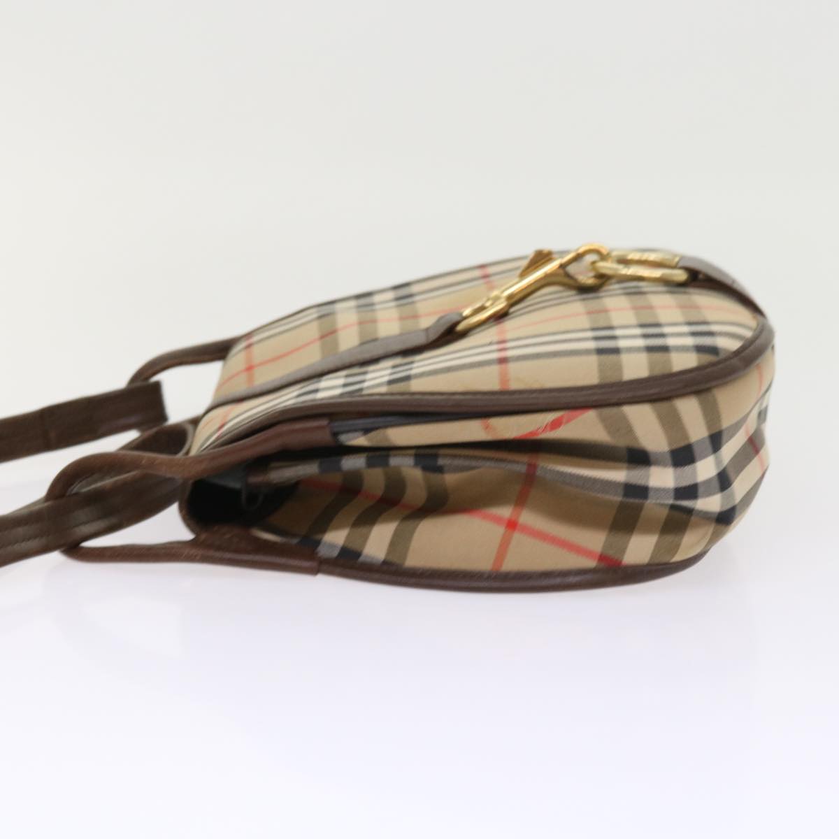 Burberrys Nova Check Shoulder Bag Canvas Leather Beige Brown Auth 54106