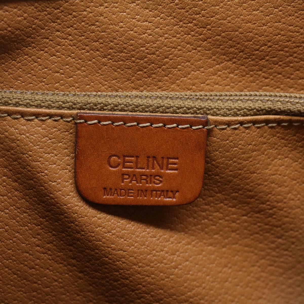 CELINE Macadam Canvas Shoulder Bag PVC Leather Brown Auth 54110