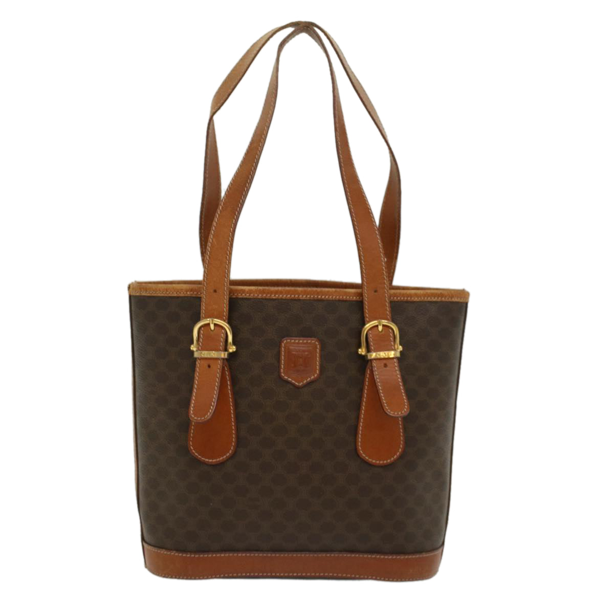CELINE Macadam Canvas Shoulder Bag PVC Leather Brown Auth 54110 - 0