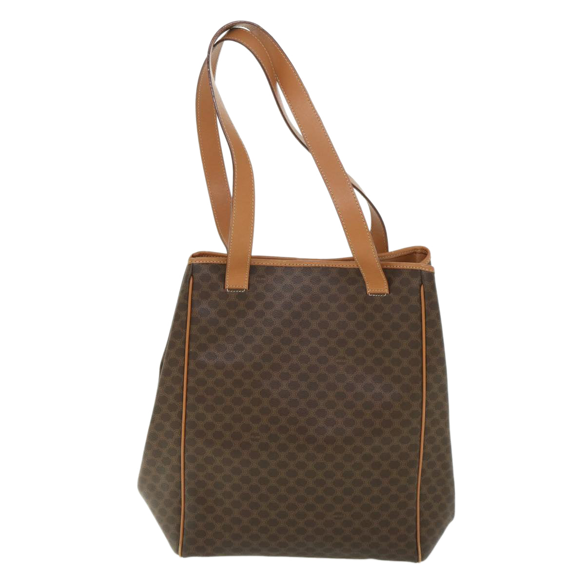 CELINE Macadam Canvas Shoulder Bag PVC Leather Brown Auth 54112 - 0