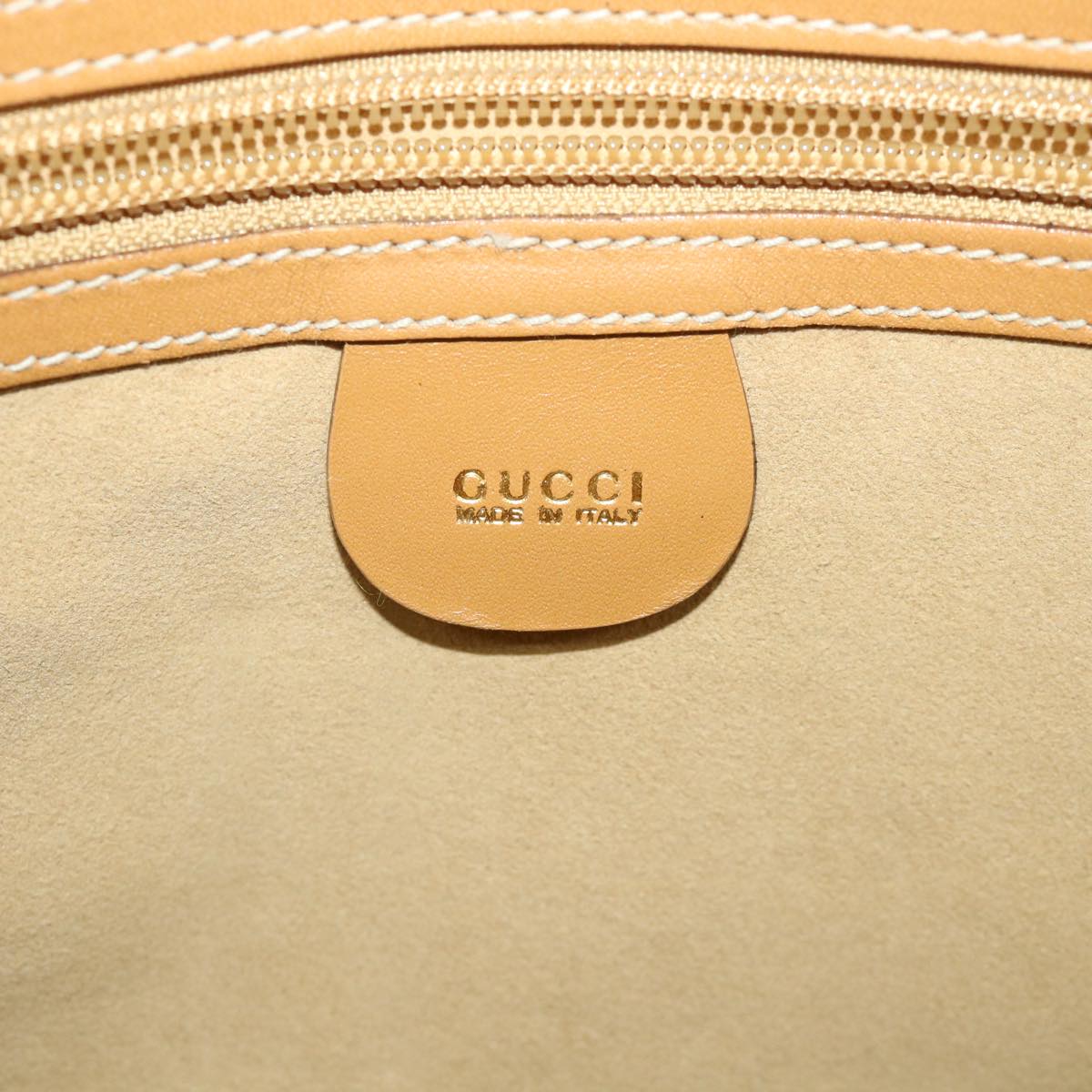 GUCCI GG Canvas Clutch Bag Leather Beige Auth 54130