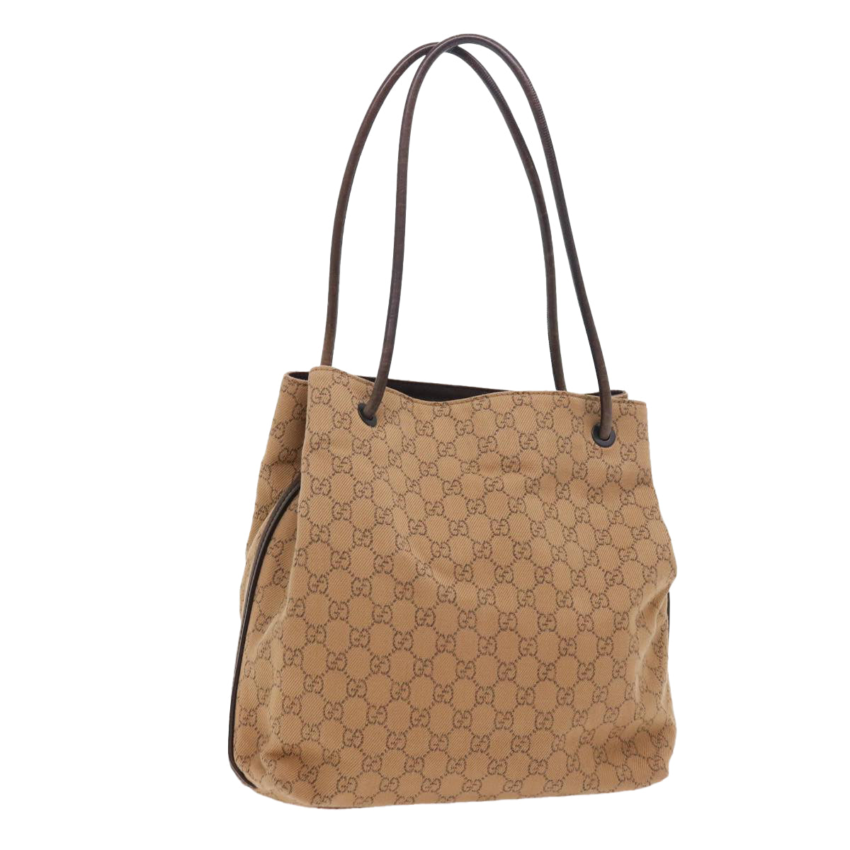 GUCCI GG Canvas Shoulder Bag Brown 101341 Auth 54133