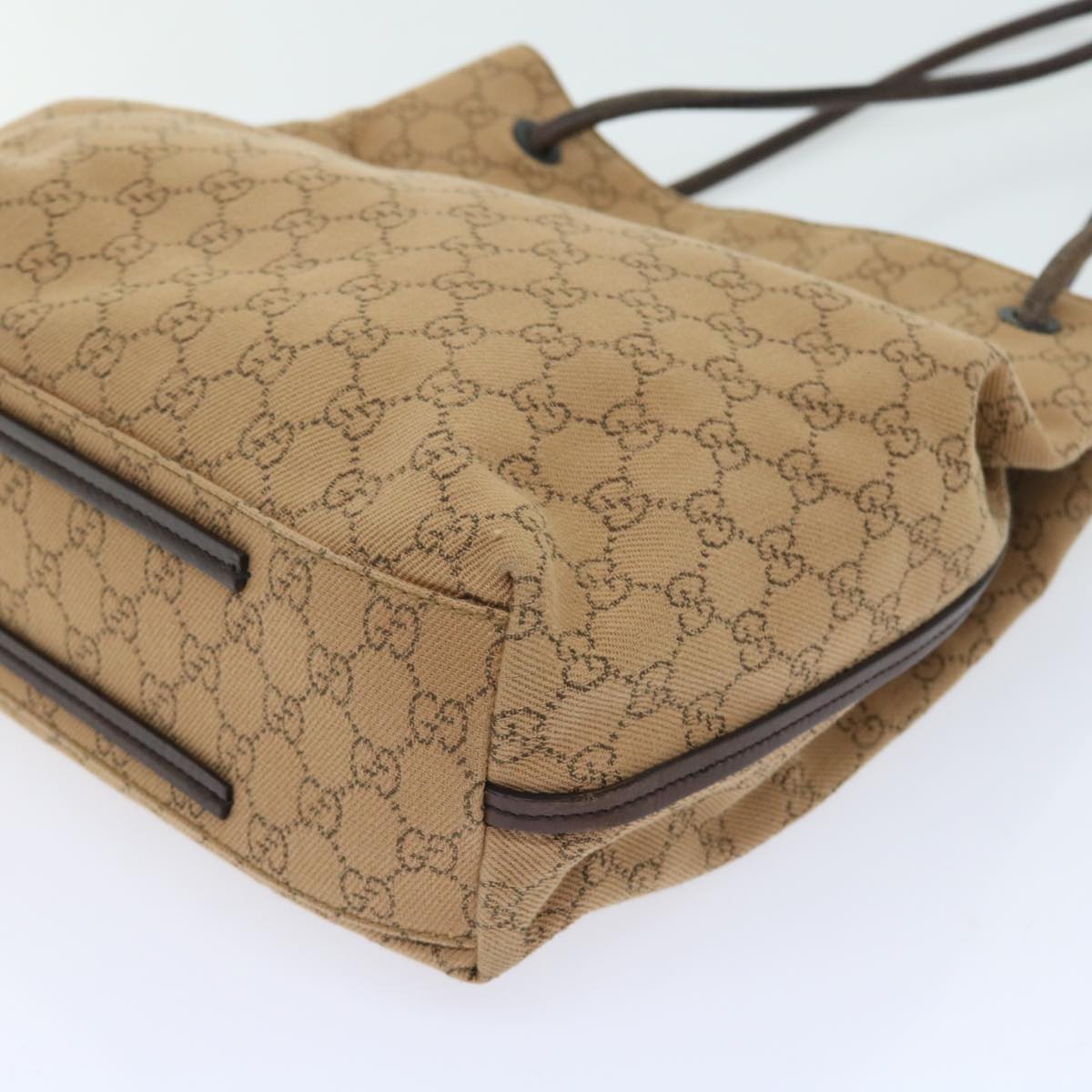 GUCCI GG Canvas Shoulder Bag Brown 101341 Auth 54133