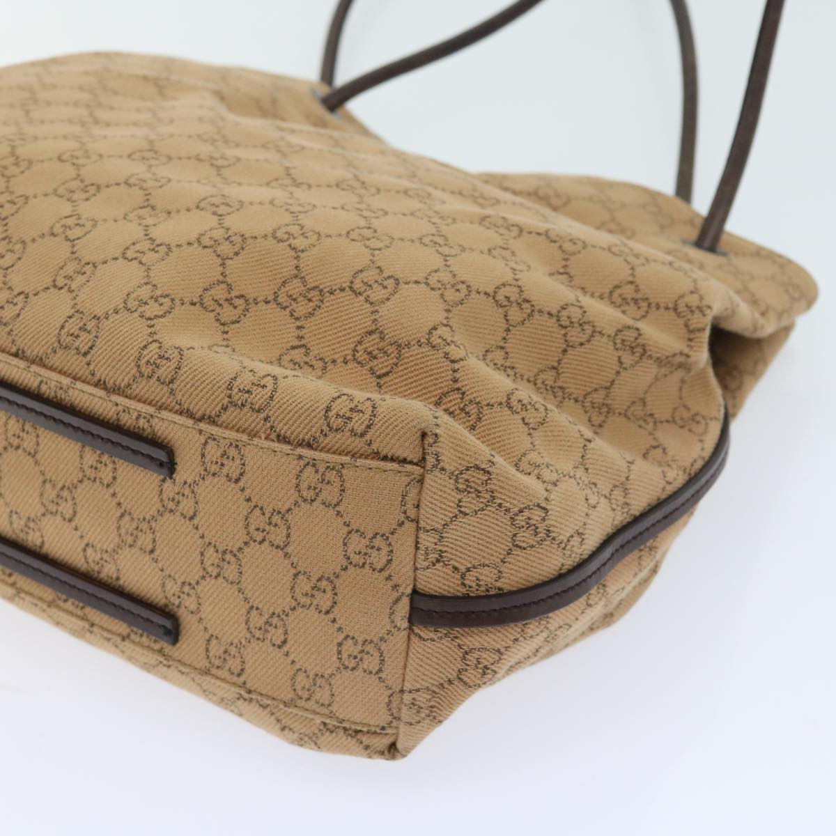 GUCCI GG Canvas Shoulder Bag Brown 101341 Auth 54133