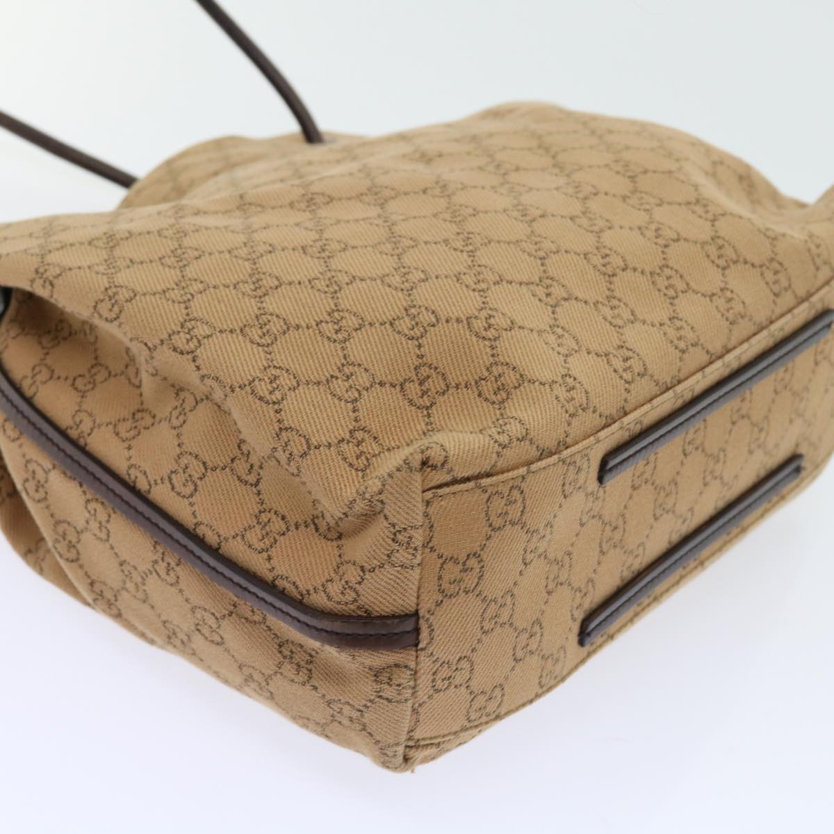 GUCCI GG Canvas Shoulder Bag Brown 101341 Auth 54133