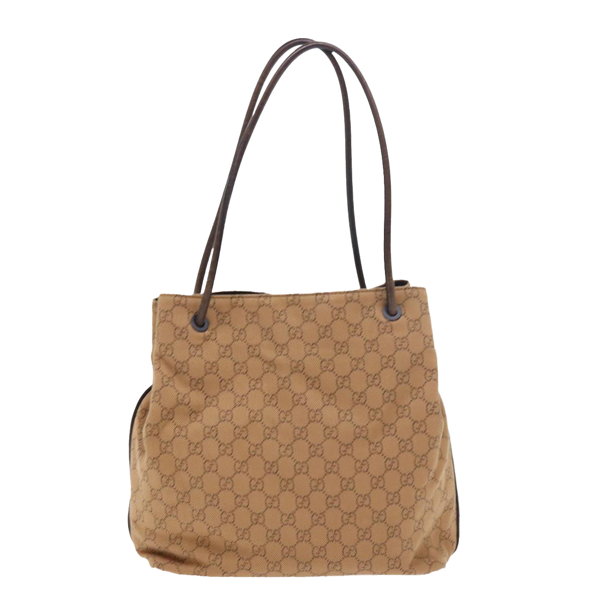 GUCCI GG Canvas Shoulder Bag Brown 101341 Auth 54133