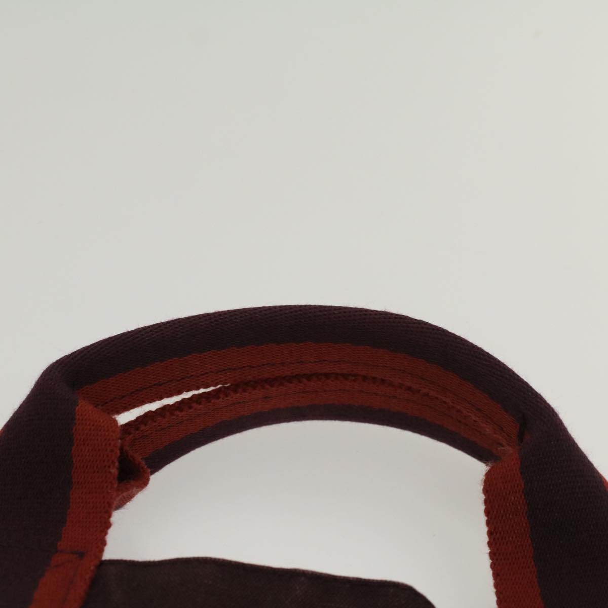 HERMES Fourre ToutMM Hand Bag Canvas Wine Red Auth 54140