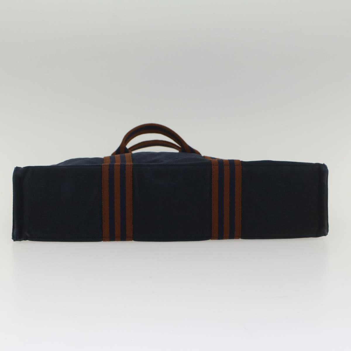 HERMES Fourre ToutMM Hand Bag Canvas Navy Auth 54141