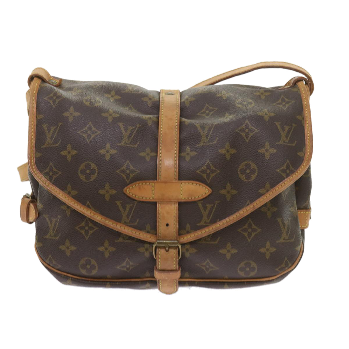 LOUIS VUITTON Monogram Saumur 30 Shoulder Bag M42256 LV Auth 54147