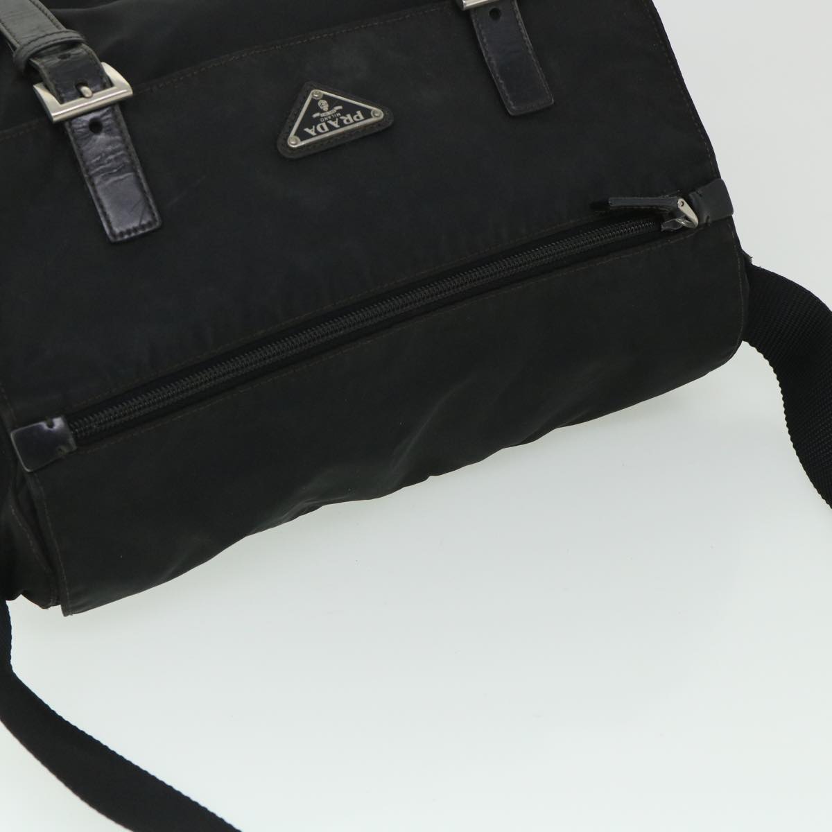 PRADA Shoulder Bag Nylon Black Auth 54157