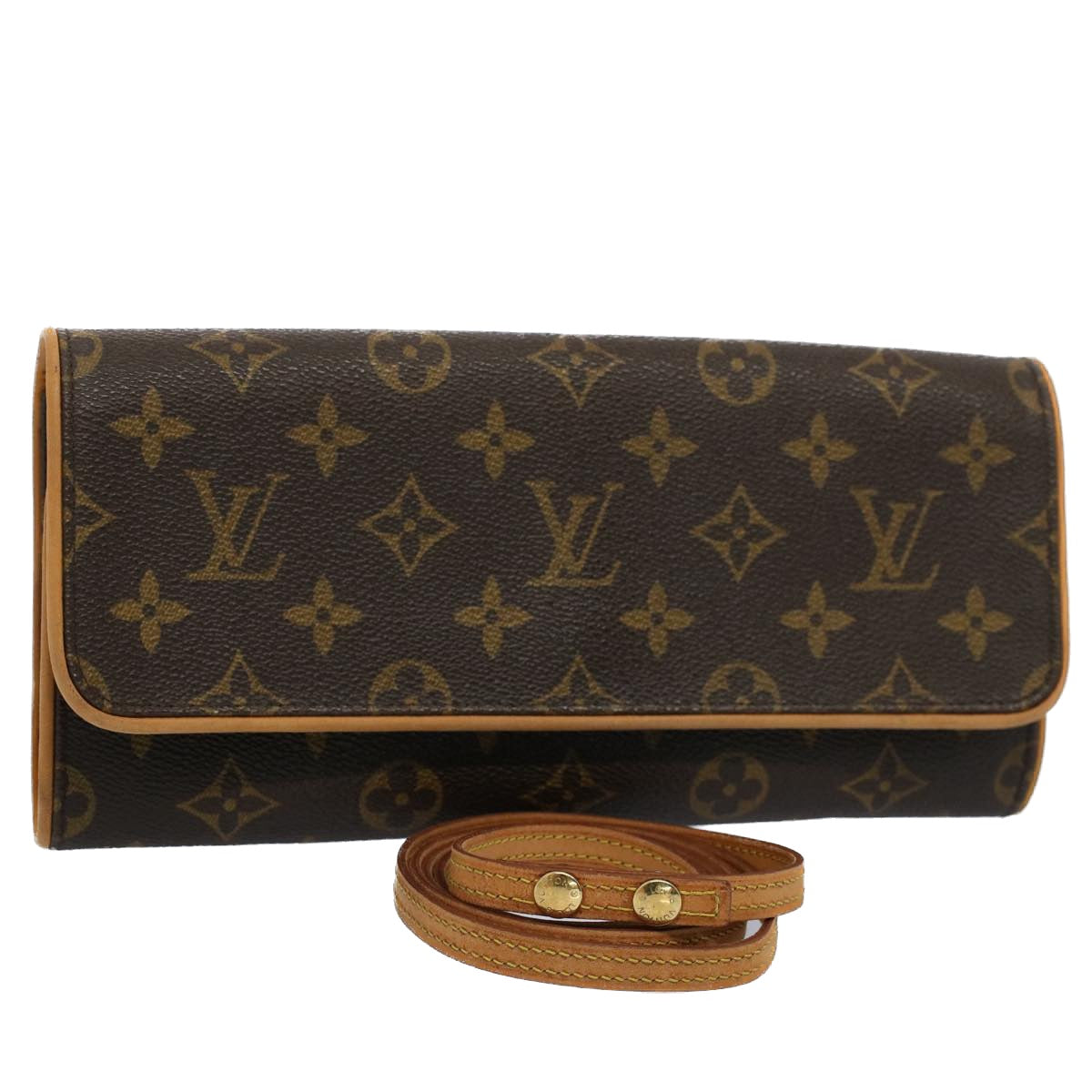 LOUIS VUITTON Monogram Pochette Twin GM Shoulder Bag M51852 LV Auth 54176