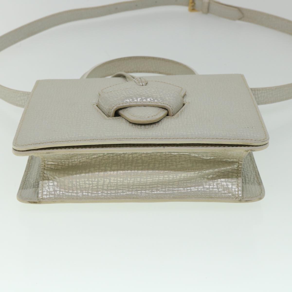 LOEWE Barcelona Hand Bag Leather 2way Silver Tone Auth 54183