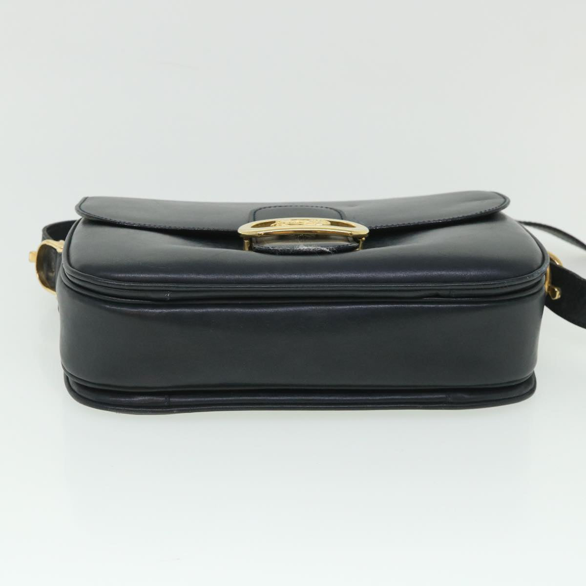 CELINE Shoulder Bag Leather Black Auth 54184