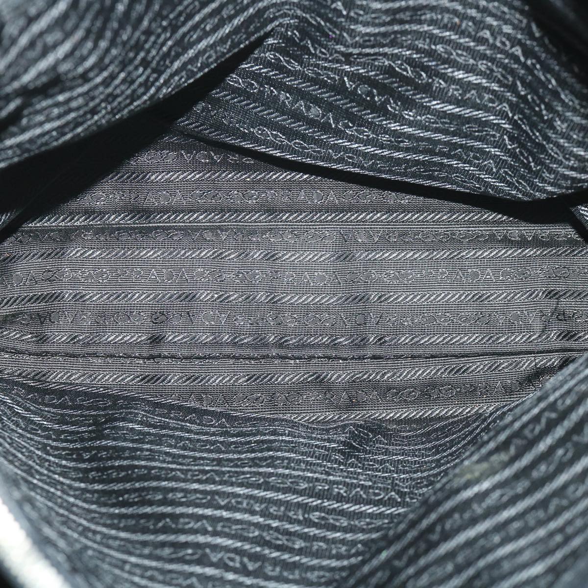 PRADA Shoulder Bag Nylon Leather Black Auth 54185