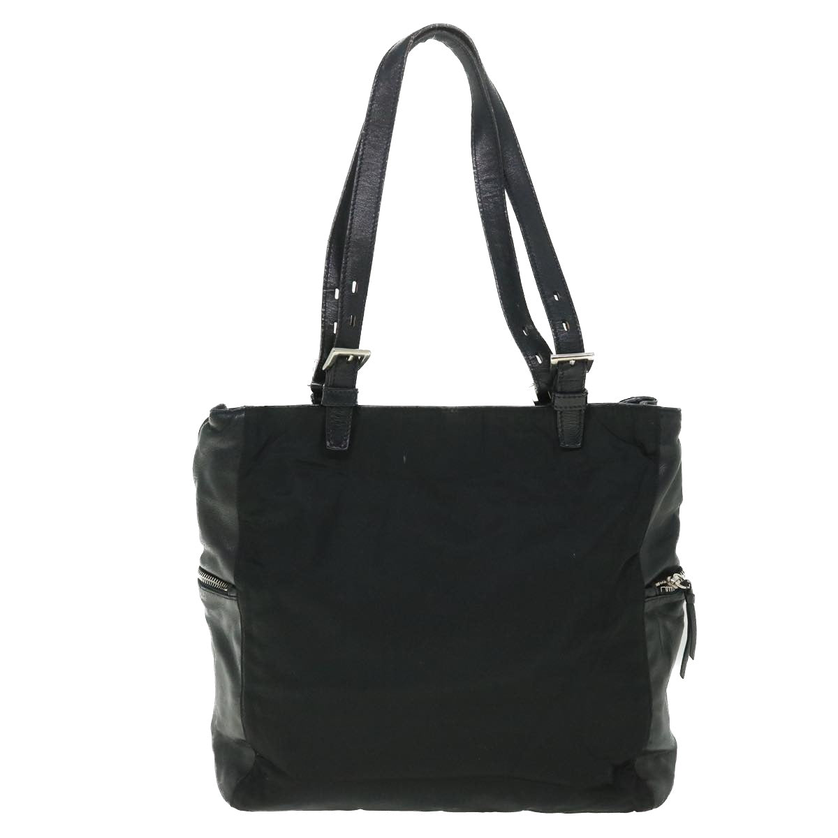 PRADA Shoulder Bag Nylon Leather Black Auth 54185 - 0