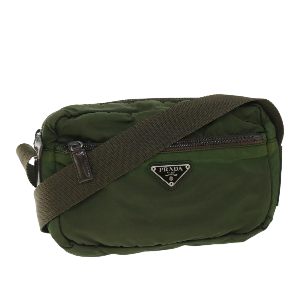 PRADA Shoulder Bag Nylon Green Auth 54188
