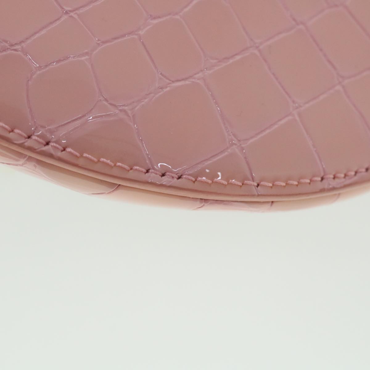 BALENCIAGA Croco Embossed Body Bag Leather Pink Auth 54195