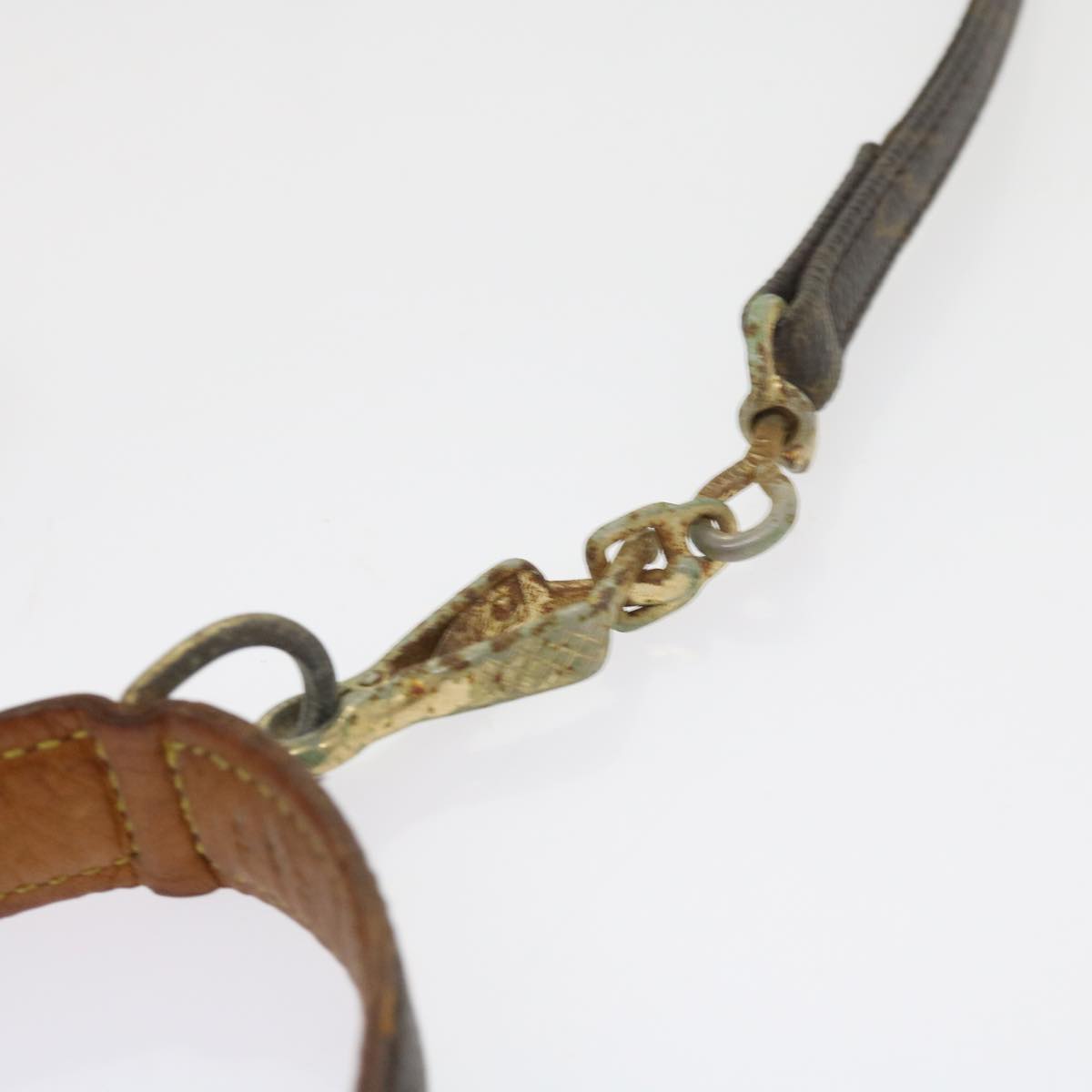 LOUIS VUITTON Monogram Less Baxter MM Collier Baxter Dog Leash 2Set Auth 54225