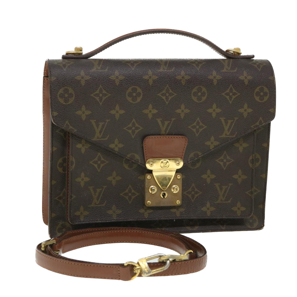 LOUIS VUITTON Monogram Monceau 28 Hand Bag 2way M51185 LV Auth 54233