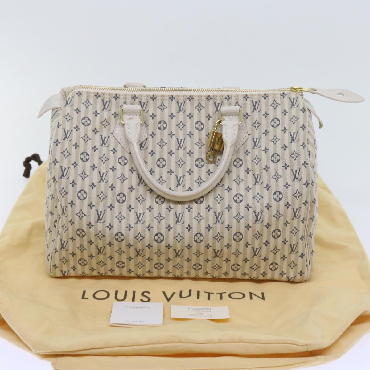 LOUIS VUITTON Monogram Mini Lin Croisette Speedy 30 Hand Bag M95500 Auth 54255A